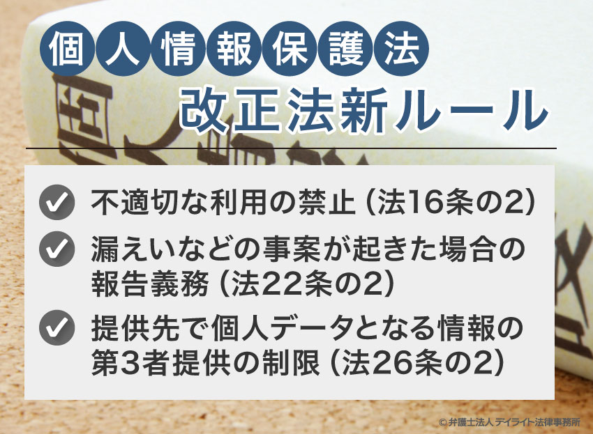 個人情報保護法に違反する場合（改正法新ルール）