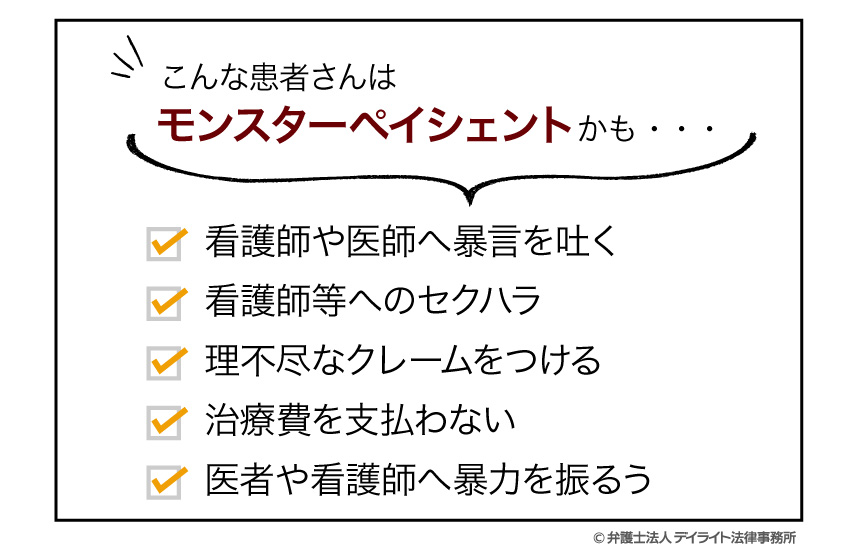 こんな患者さんはモンスターペイシェントかも・・・