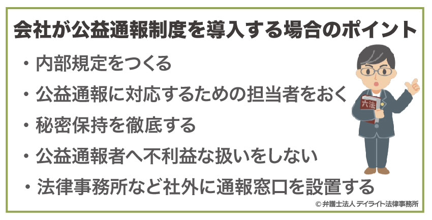 会社が公益通報制度を導入する場合のポイント