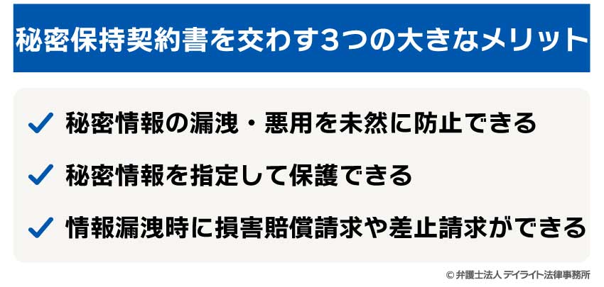秘密保持契約書を交わす3つの大きなメリット