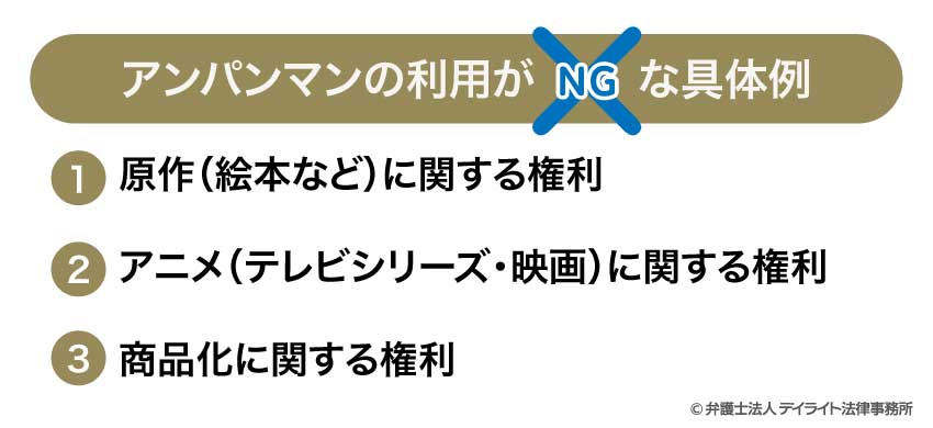 アンパンマンの利用がNGな具体例