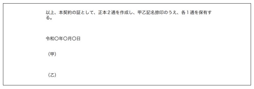 後文と署名・押印欄