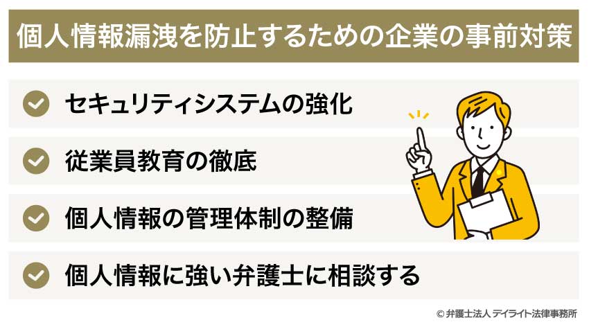 個人情報漏洩を防止するための企業の事前対策