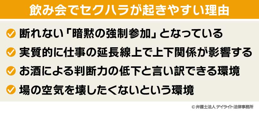 飲み会でセクハラが起きやすい理由