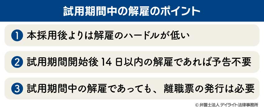 試用期間中の解雇のポイント