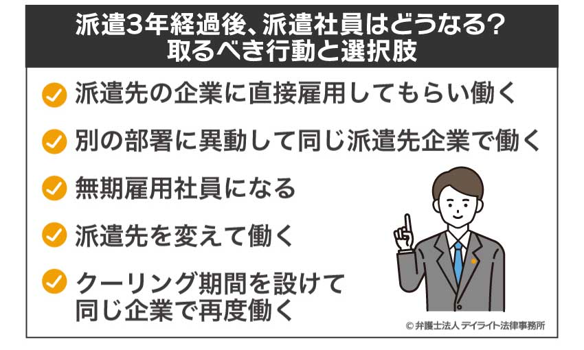 派遣期間が3年経った場合の選択肢