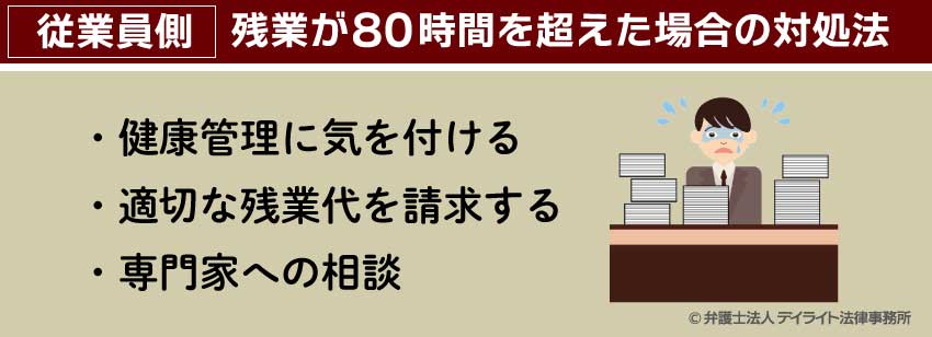 従業員側:残業が80時間を超えた場合の対処法