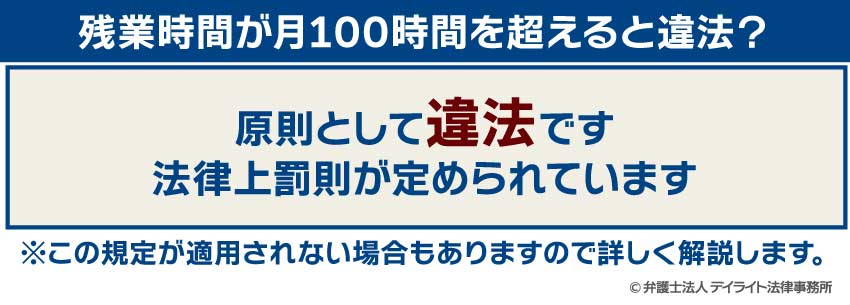 残業100時間を超えると原則として違法