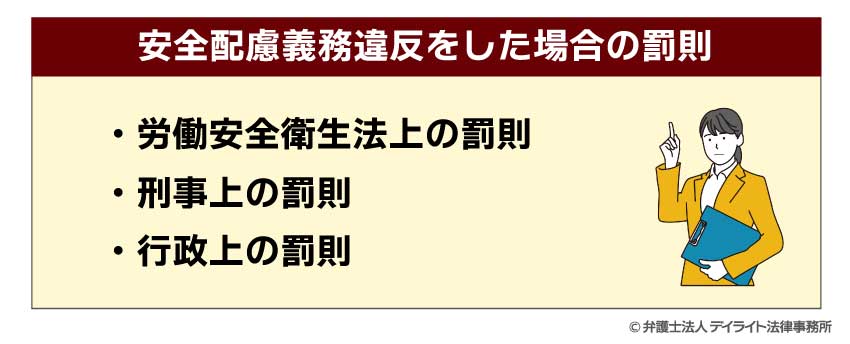 安全配慮義務違反をした場合の罰則