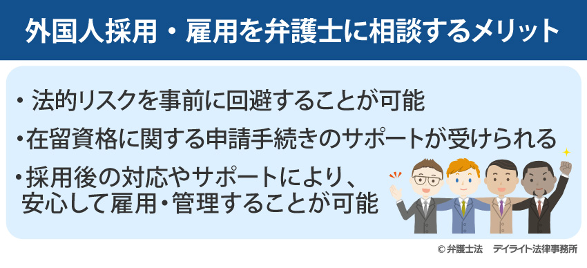 外国人採用・雇用を弁護士に相談するメリット