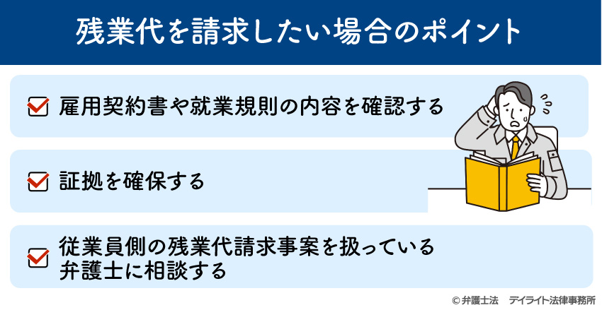 残業代を請求したい場合のポイント